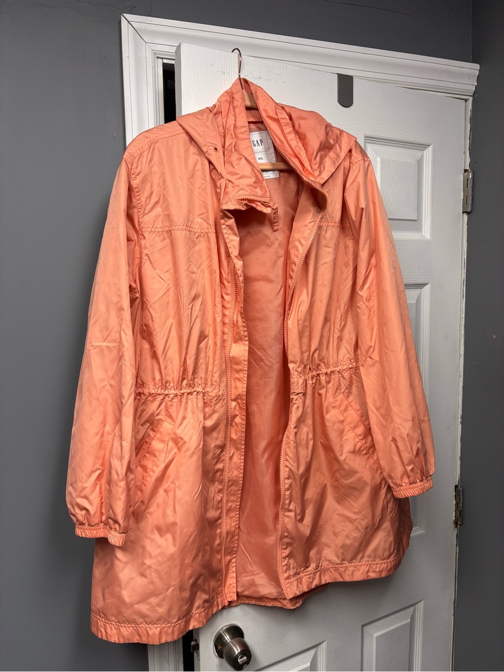 GAP Coral Peach Hooded Utility Jacket